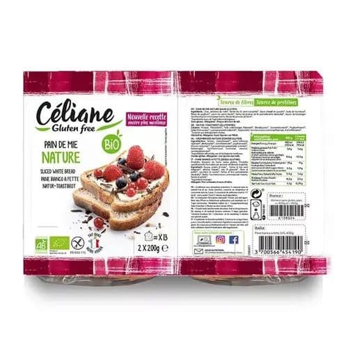 Pain De Mie Nature Sans Gluten, Céliane Glutenfree, 2×200 g*
