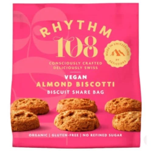 Sachet À Partager Suisse Vegan De Biscuits Biscotti Aux Amandes, Rhythm 108, 135 g