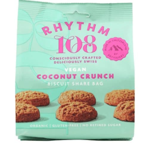 Sachet À Partager Suisse Vegan De Biscuits Croquants À La Noix De Coco, Rhythm 108, 135 g