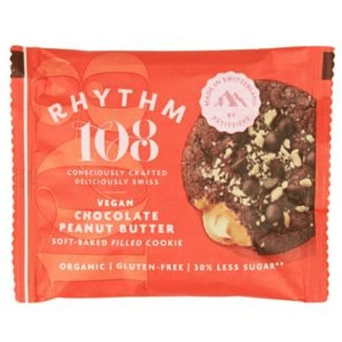 Cookie Suisse Vegan Moelleux Fourré Au Chocolat Et Beurre De Cacahuète, Rhythm 108, 50 g