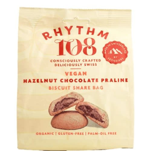 Sachet À Partager Suisse Vegan De Biscuits Praliné Chocolat Noisette, Rhythm 108, 135 g