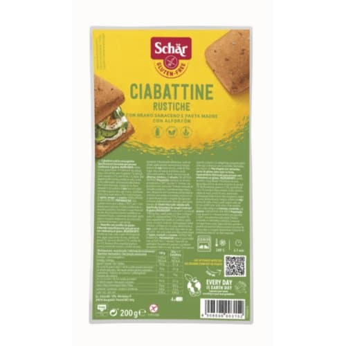 Ciabatta rustica sans gluten, Schär, 4×50 g