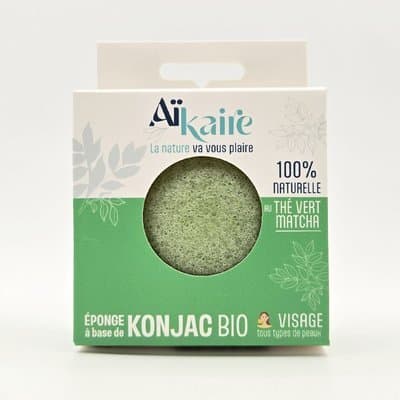Gesichtsschwamm Konjac Matcha-Tee Bio, Aikare, 1pc*