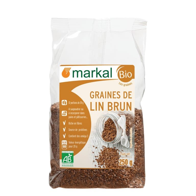 Graines de lin brun, Markal, 250 g*