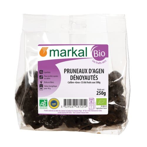 Pruneaux d'agen 1/2 secs dénoyautés, Markal, 250 g*