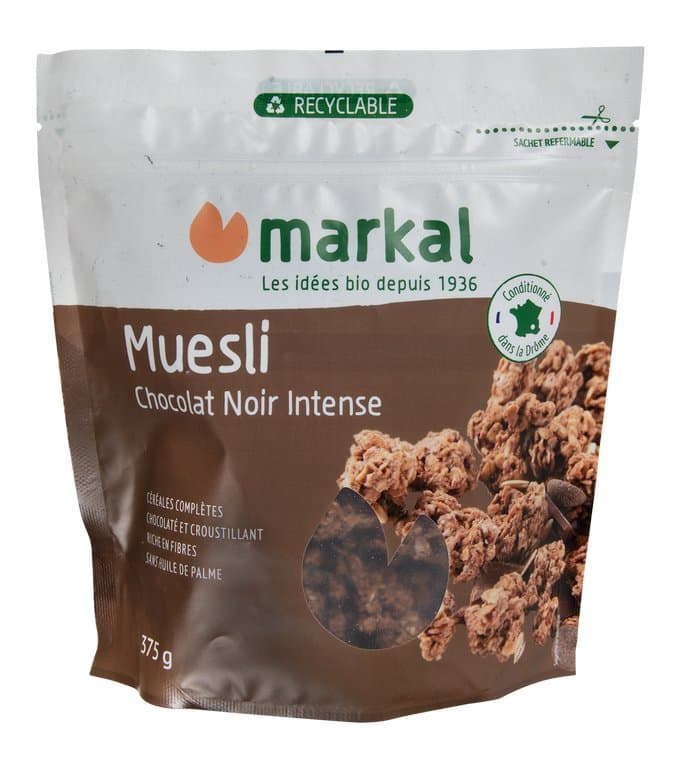 Muesli croustillant chocolat noir intense, Markal, 375 g*