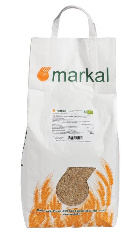 Riz basmati demi complet bio, Markal, 5 kg*