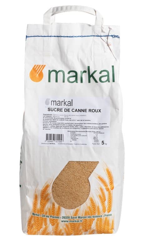 Sucre de canne roux cristallisé, Markal, 5 kg