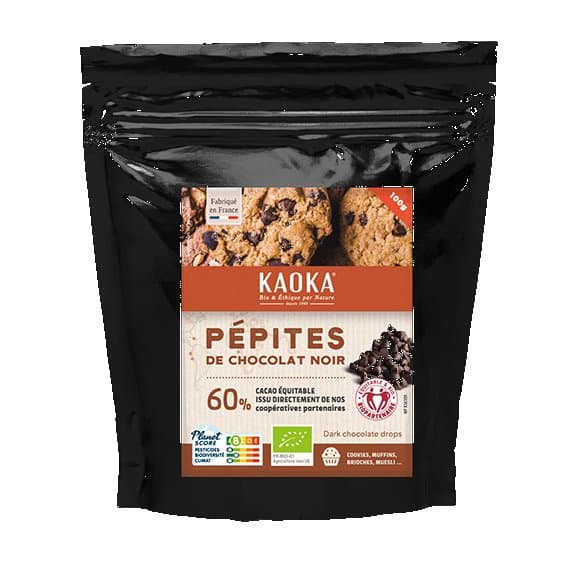 Dunkle Schokoladen-Tropfen 60%, Kaoka, 100 g