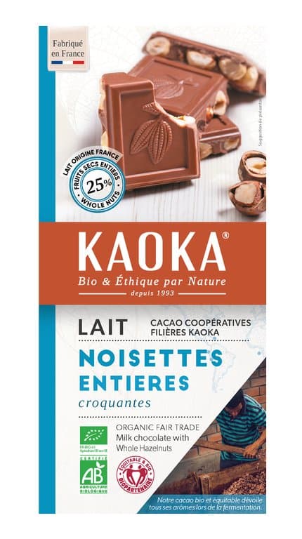 Milchschokolade 38% Haselnüsse, Kaoka, 180 g