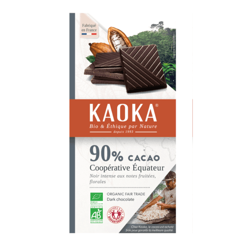 Chocolat Noir 90% Pure Pâte, Kaoka, 100 g*