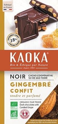 Dunkle Schokolade 66% Ingwer, Kaoka, 180 g