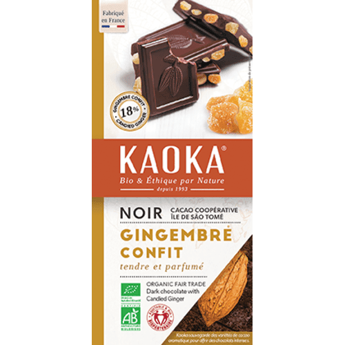 Dunkle Schokolade 66% Ingwer, Kaoka, 180 g