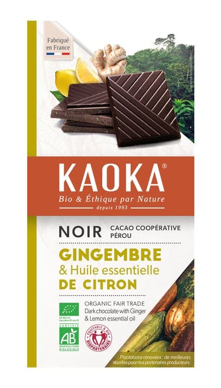Dunkle Schokolade Ingwer Zitrone, Kaoka, 100 g