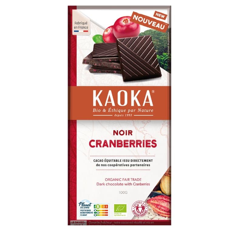 Dunkle Schokolade Cranberries, Kaoka, 100 g