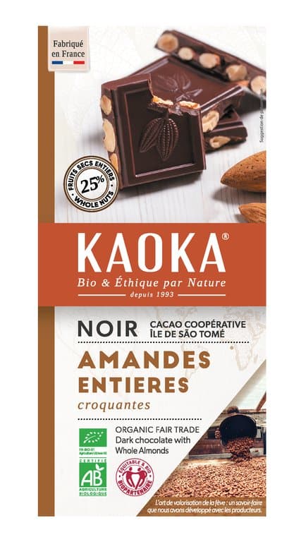 Dunkle Schokolade 66% Mandeln, Kaoka, 180 g