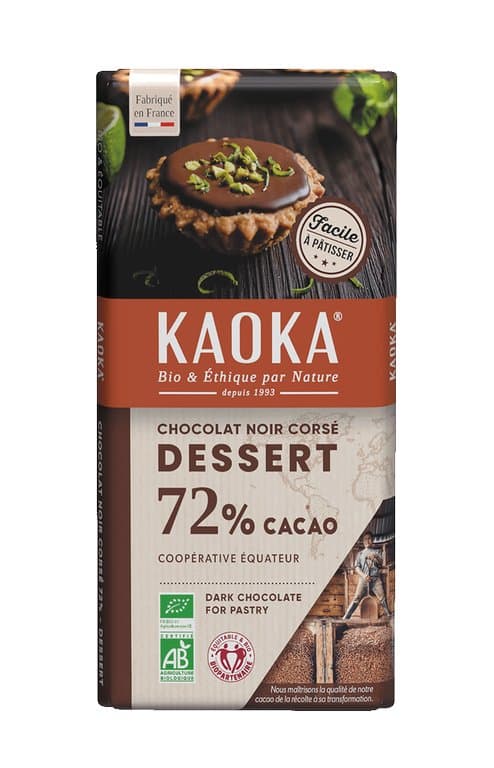 Kräftiges Schwarzes Dessert 72% fair gehandelt, Kaoka, 200 g