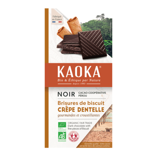 Dunkle Schokolade Crêpe Dentelle 58%, Kaoka, 100 g