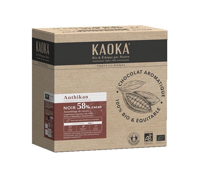 Schwarze Palets 58% Karamell, Kaoka, 5 kg