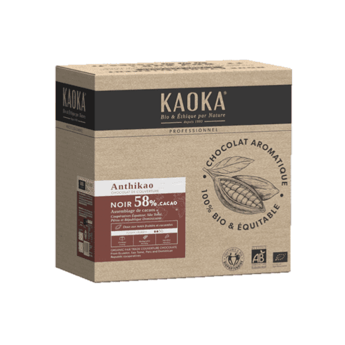 Schwarze Palets 58% Karamell, Kaoka, 5 kg