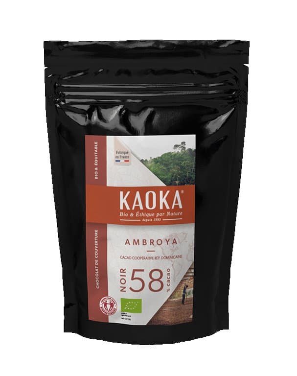 Schwarze Dessertpalets 58%, Kaoka, 1 kg