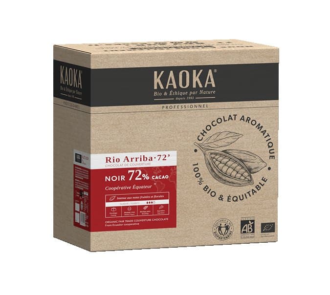 Ecuador Schwarze Schokoladenplättchen 72%, Kaoka, 5 kg