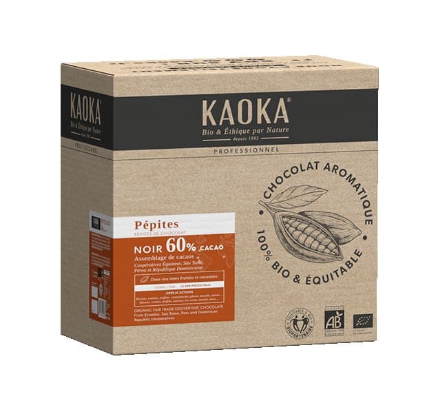 60% Dunkle Schokoladenperlen, Kaoka, 5 kg