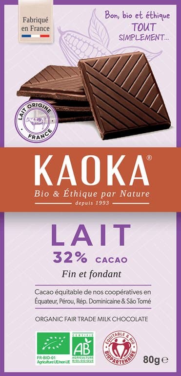 Simply Milchschokolade 32%, Kaoka, 80 g