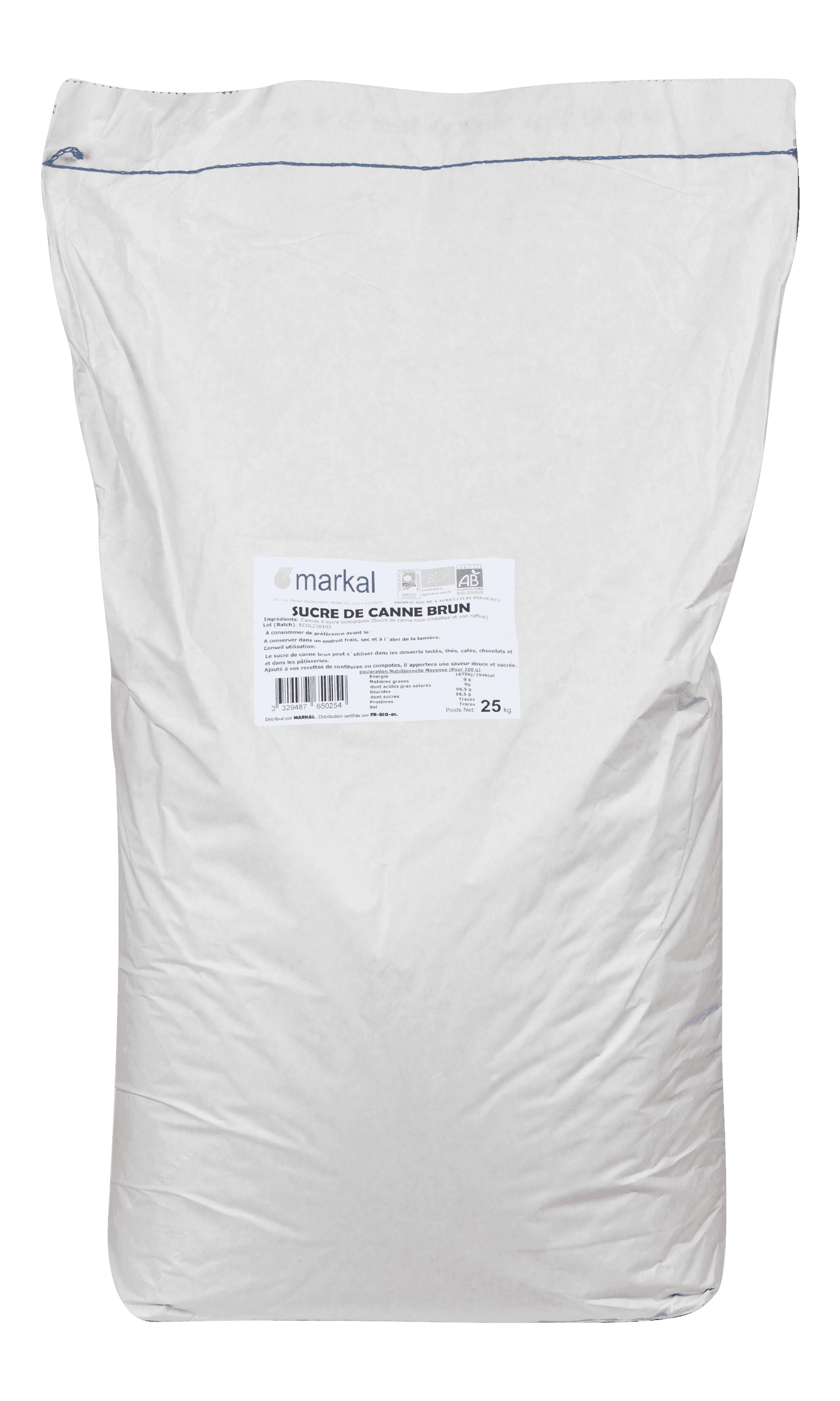 Sucre Brun De Canne, Markal, 25 kg