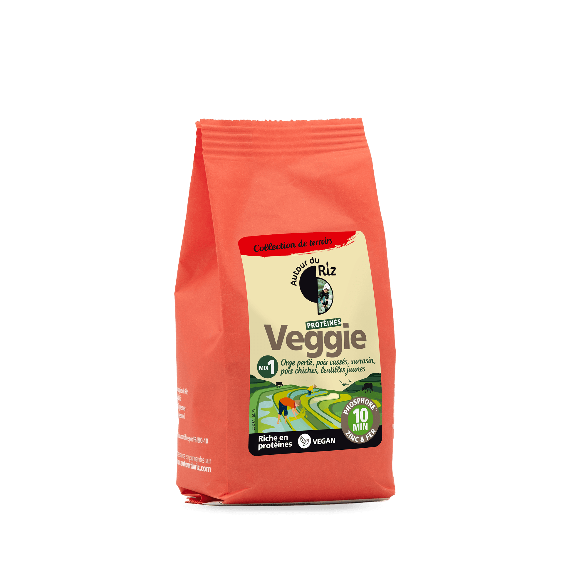 Mélange Protéiné Mix Veggie 1 (orge Perlé, Boulgour De Pois Cassés, Boulgour De Pois Chiche, Lentilles Jaunes, Sarrasin), Autour Du Riz, 220 g