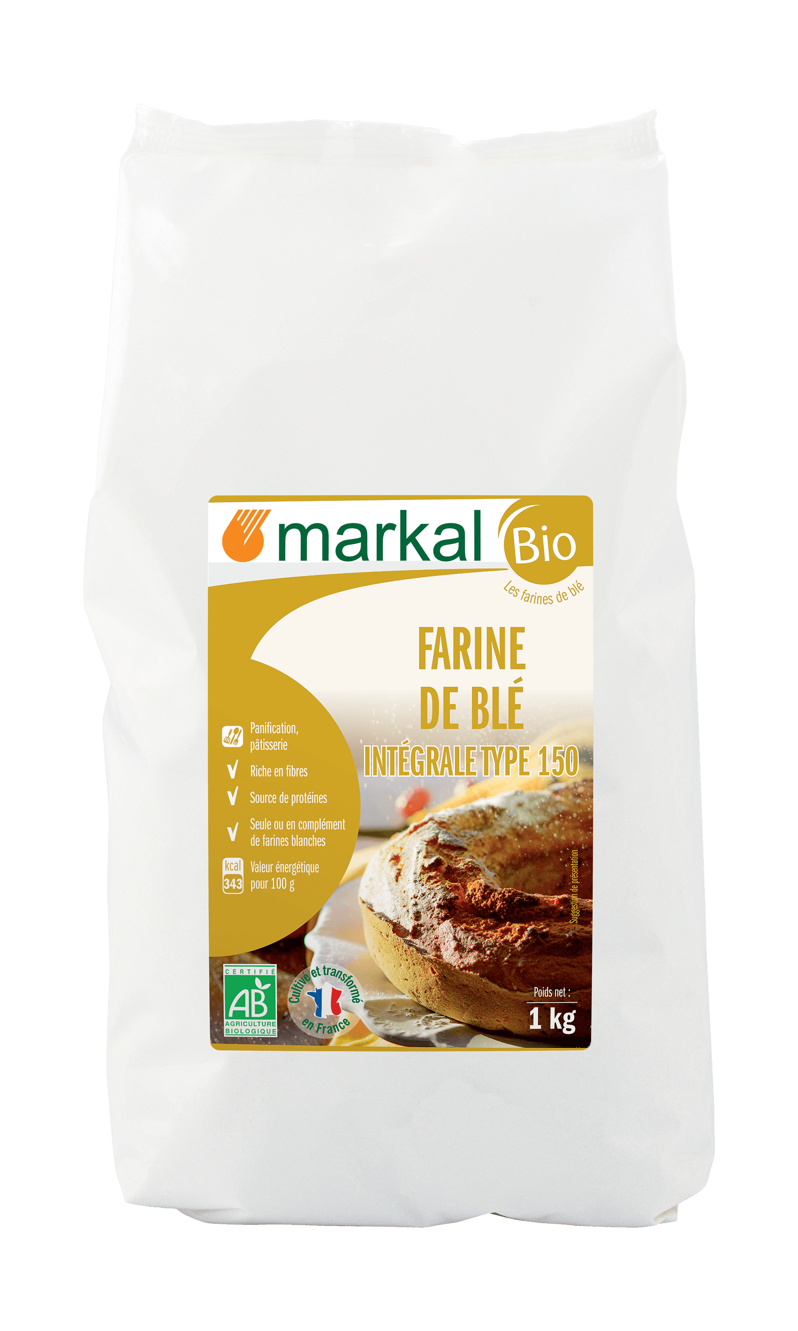 Vollkornweizenmehl T150, Markal, 1 kg*