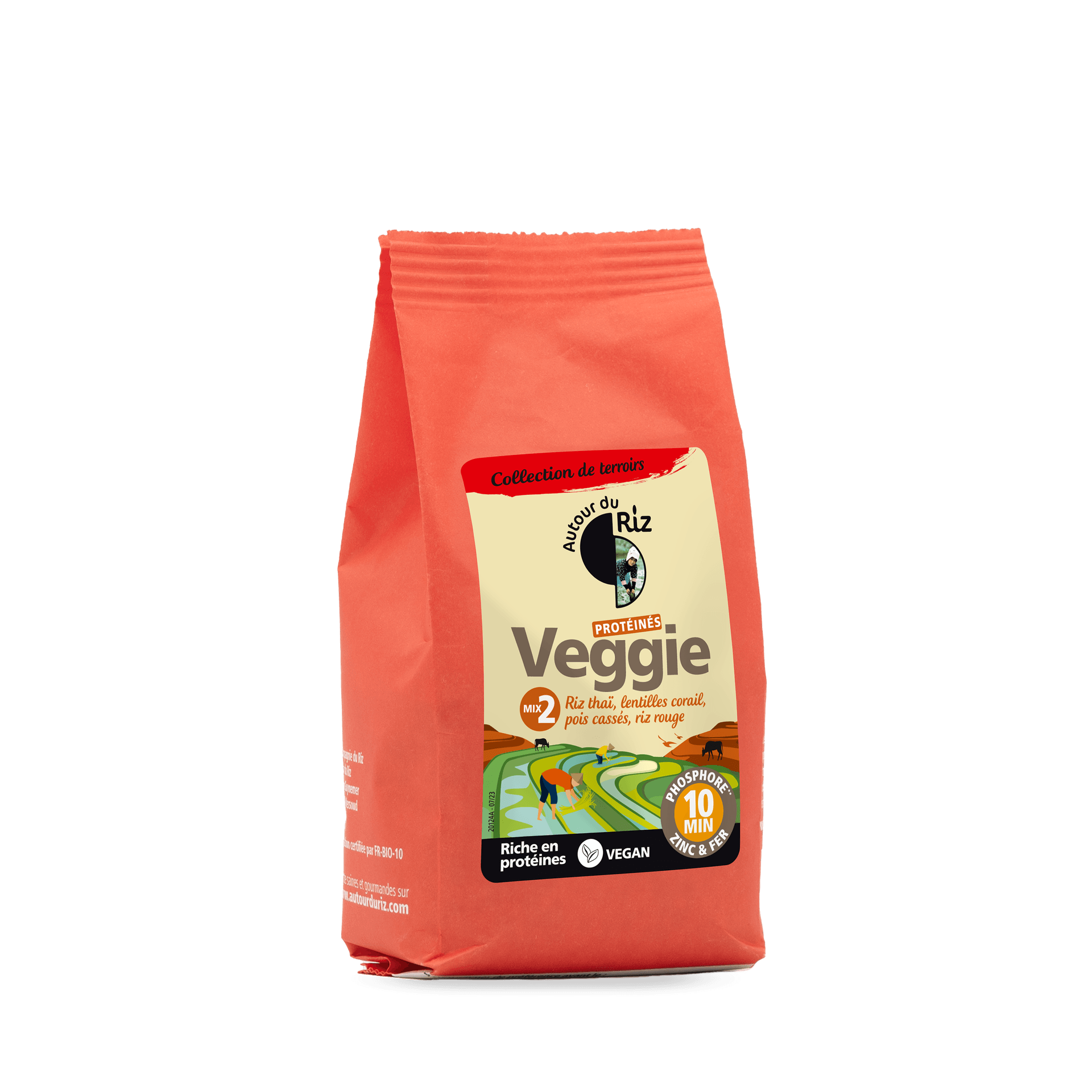 Mélange Protéiné Mix Veggie 2 (riz Thaï Complet, Lentilles Corail, Boulgour De Pois Cassés, Riz Rouge Complet), Autour Du Riz, 220 g