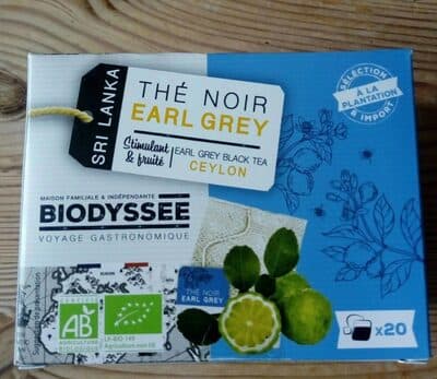 Thé Noir Earl Grey De Ceylan, Biodyssée, 20pcs*