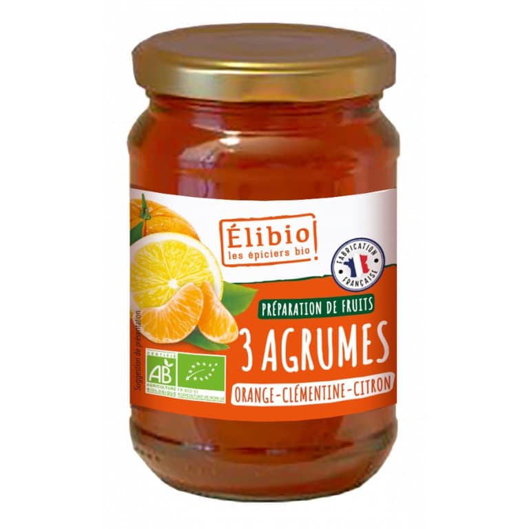 Préparation orange citron clémentine, Elibio, 340 g*