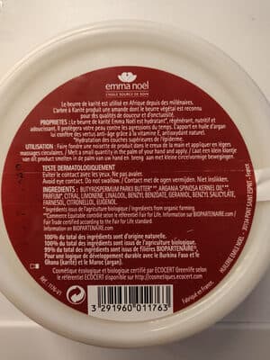 Baume Karité Argan BIO Equitable, Emma Noël, 140 g*