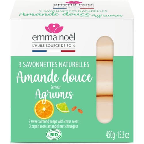Savonnettes Amande Douce BIO, Emma Noël, 3×150 g*