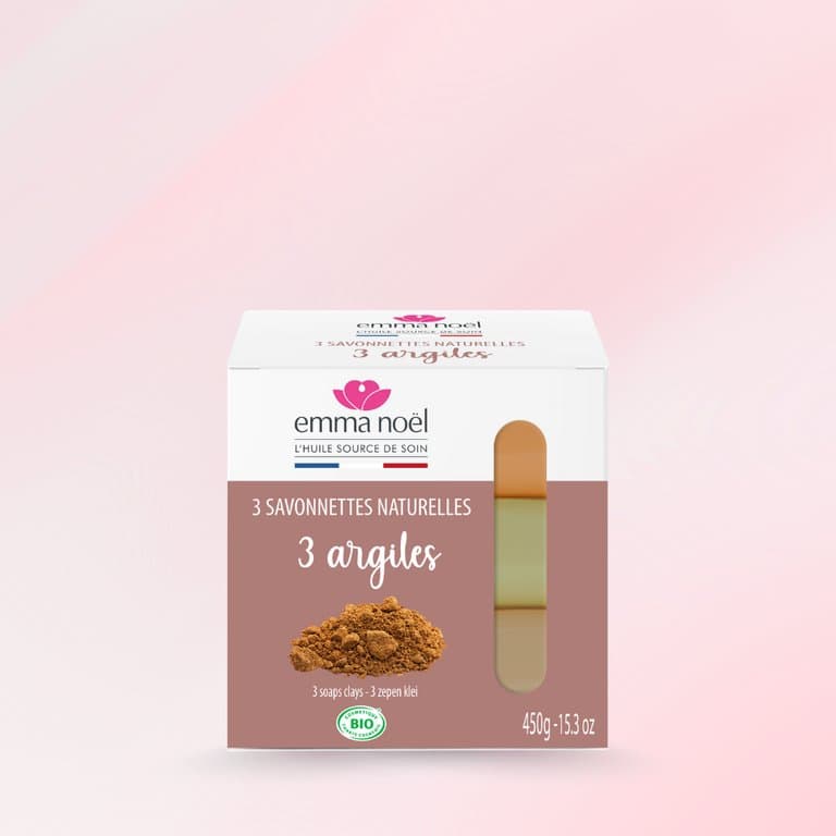 Savonnette 3 argiles bio, Emma Noël, 150 g*