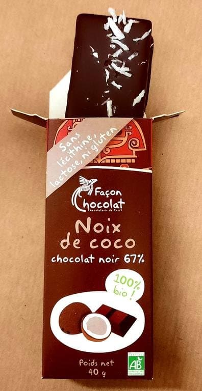 Kokos-Riegel, Façon Chocolat, 40 g