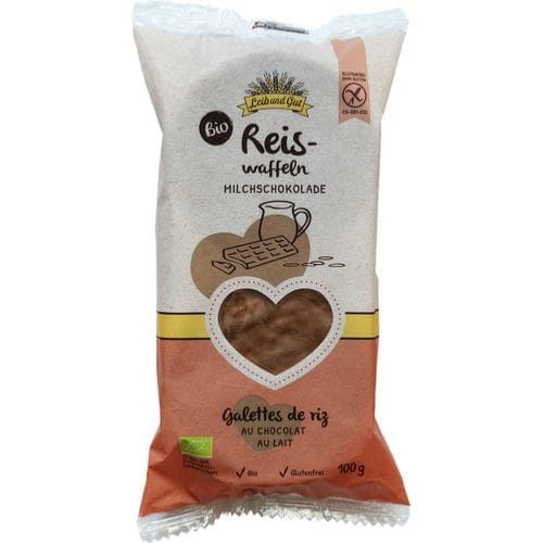 Galettes De Riz Avec Enrobage De Chocolat Au Lait BIO, Leib Und Gut, 100 g*