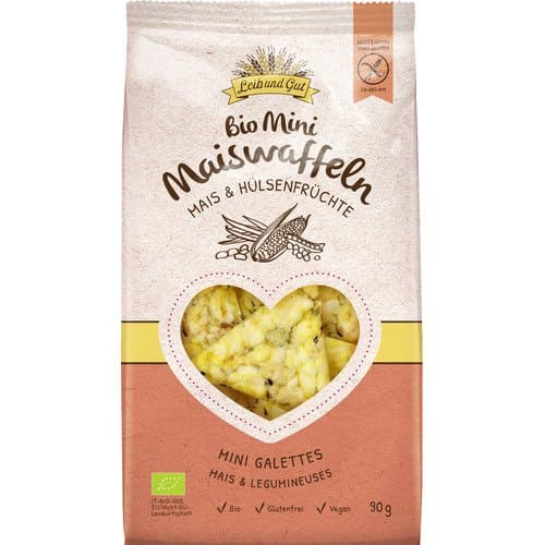 Mini galettes de maïs & légumineuses bio, Leib und Gut, 90 g*