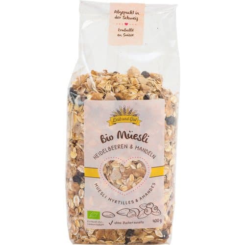 Muesli myrtilles & amandes bio, Leib und Gut, 400 g*