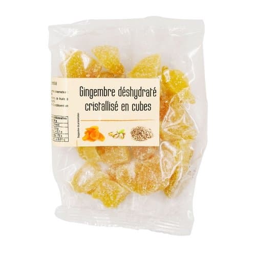 Gingembre déshydraté cristallisé cube, Agidra, 150 g