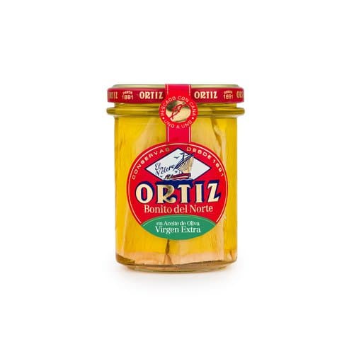 Thon blanc germon à l'huile d'olive vierge extra — bocal verre, Ortiz, 220 g