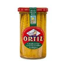 Filets De Maquereau À L'huile D'olive Vierge Extra BIO Bocal Verre, Ortiz, 250 g*