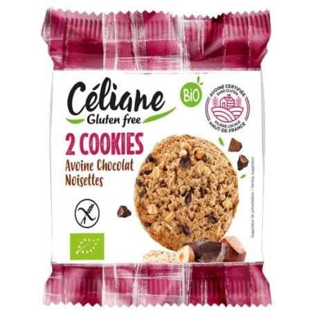 Cookies snack avoine chocolat noisettes, Céliane Glutenfree, 50 g*