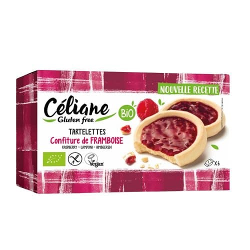 Tartelettes sans gluten à la framboise, Céliane Glutenfree, 130 g*