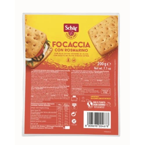 Focaccia avec romarin sans gluten, Schär, 200 g