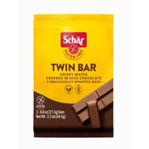 Twin bar snack de choc sans gluten, Schär, 3×21.5 g
