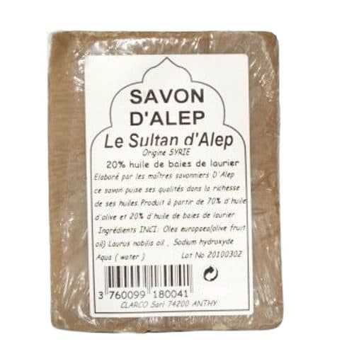 Savon D'alep Forme De Rectangle 20% De Baies De Laurier, Le Sultan D’alep, 150 g*