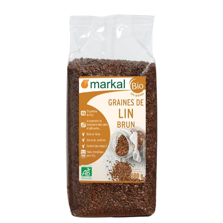 Graines de lin brun, Markal, 500 g*